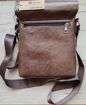 Geanta de umăr, Piele Ecologica, brand BENZI, BZ 5308 B, Maro - imagine 2