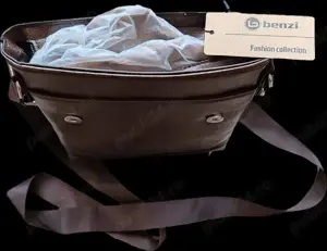 Geanta de umăr, Piele Ecologica, brand BENZI, BZ 5308 B, Maro - imagine 3