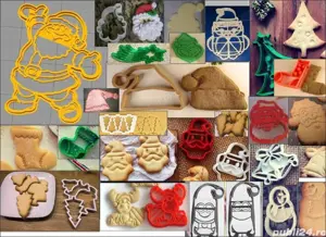 8 Forme pentru prăjituri craciun, iarna, din oțel inoxidabil - set brad, om de zapada, ren, sanie - imagine 5