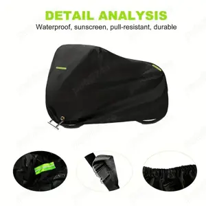 Prelata moto husa motocicleta neagra XXL puf interior 245x125x105cm impermeabila. Protejeaza impotri - imagine 5