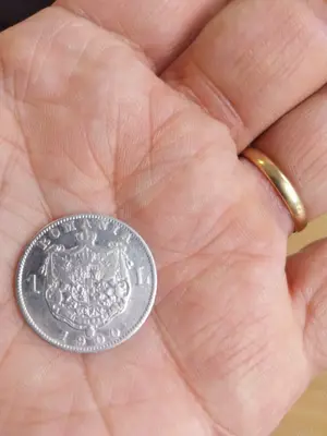 vind moneda argint  de 1 leu 1900 frumoasa - imagine 3