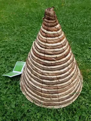 Ghiveci suspendat, cos conic, din impletitura naturala, 30cm - imagine 4