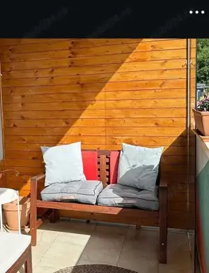 Banca pentru exterior, din lemn, cu spatar