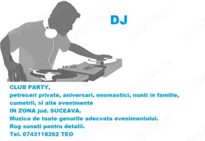 DJ Petreceri si evenimente zona SUCEAVA - FALTICENI