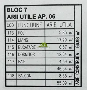 Apartament 2 camere, bloc nou, P+3, Ap.06, Et.1, Bl.7 - CP2462301 - imagine 7
