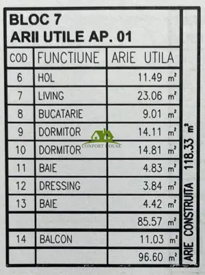 Apartament 3 camere, bloc nou, P+3, Ap.01, Parter, Bl.7 - CP2462274 - imagine 7
