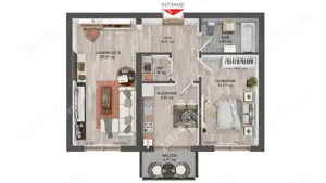 Apartament 2 camere decomandate balcon parcare in Selimbar Sibiu - imagine 8