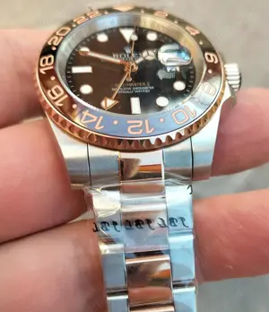 Replica clona 1 la 1 1:1 Rolex GMT Master 2 II 40 mm Automatic Two Tone Oyster Rose Gold - imagine 2