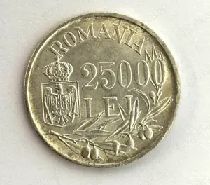 moneda din argint regele Mihai I - 25000 lei 1946 pentru colectie botez