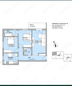 Vand apartament 3 camere - imagine 3