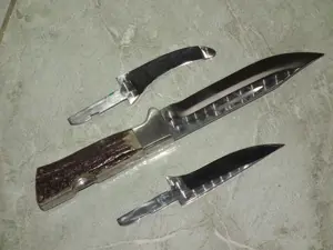 Briceag maghiar unicat hand made plásele din corn, lame interschimbabile