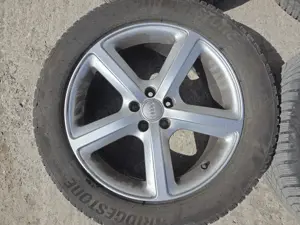 Jante originale Audi R19 5x112 Q5 S-Line anvelope de iarna M+S 255/50 Bridgestone Blizzak - imagine 4