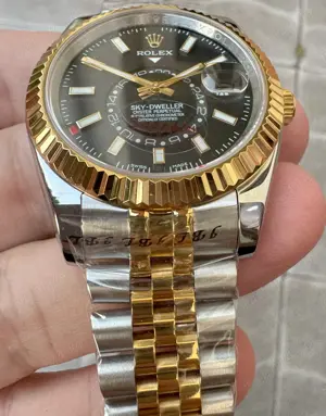 Rolex Sky-Dweller 41 mm GMT Automatic two tone Safir Replica Clona 1 la 1 1:1 Jubilee - imagine 2