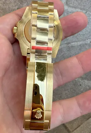 Rolex Submariner Gold Automatic Safir Ceramic mecanism japonez Miyota 8215 40 mm replica clona 1 la  - imagine 2