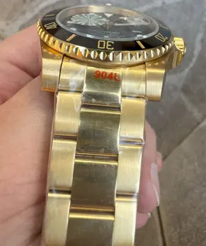 Rolex Submariner Gold Automatic Safir Ceramic mecanism japonez Miyota 8215 40 mm replica clona 1 la  - imagine 4