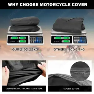 Prelata motocicleta husa neagra cu puf argintiu interior moto scuter XXL 245cmx125cm­x95cm elastic f - imagine 5