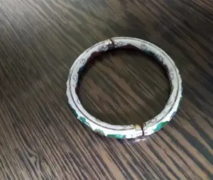 Bratara ceramica   email cu intarsii metalice