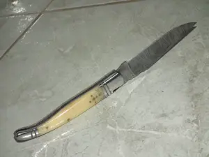 Briceag hand made stil Laguiole plásele os de cámilá, otel damasc - imagine 3