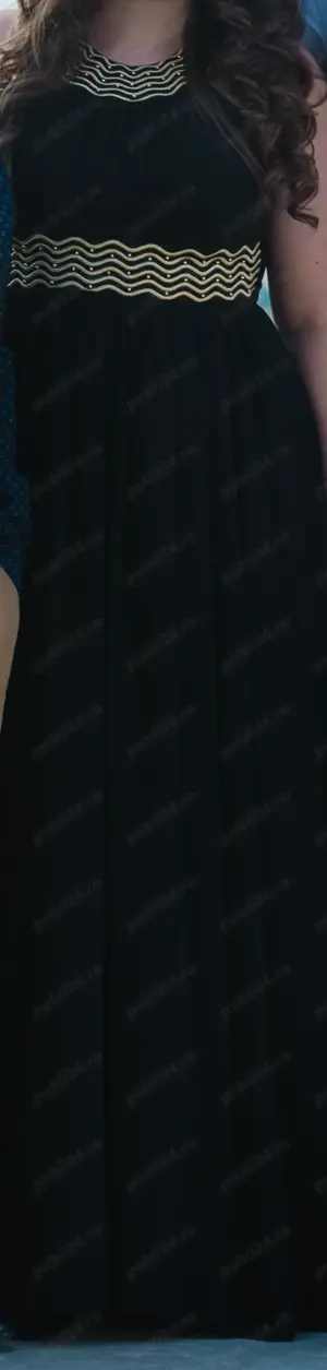 Rochie de ocazie lunga - culoare neagra - imagine 2