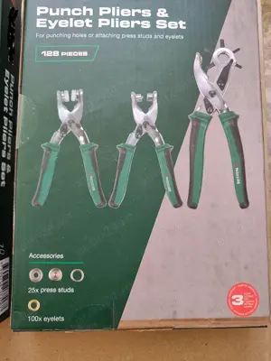 Set 3 clesti gaurit, perforat si aplicat capse, capsat