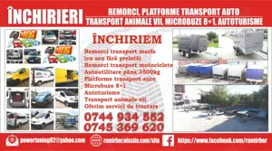 Inchirieri inchiriez remorci si Platforme transport auto remorca