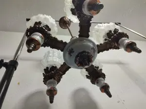 Candelabru Lustra 5 becuri Ceramica Antic  - imagine 3