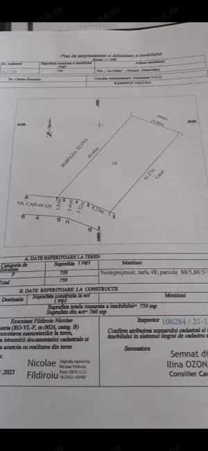 Teren de vanzare 758mp intravilan  cu acces la toate utilitatile