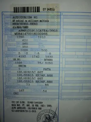 De  Vanzare Mercedes Vaneo 1, 6  benzina  manuala in stare buna de functionare - imagine 6