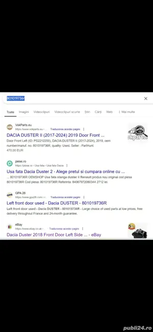 vând ușa stânga față Duster 2 nouă  - imagine 2
