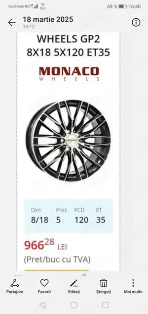 Vand jante BMW R18,bicolore.diamont cut, impecabile,aproape noi,dotate cu cauciucuri DOT 2024 - imagine 6