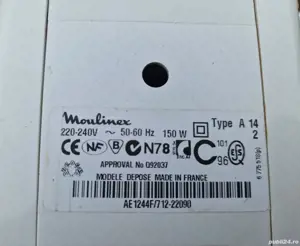 Vând sau schimb Mașină Tocat Moulinex HV2 cu 2 Site, Stare Foarte Bună - imagine 3
