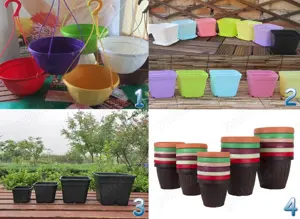 Ghivece colorate cu agatatoare de productie rasaduri flori legume