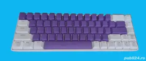 Tastatura alba si mov Gaming Rgb cu acumlator Cu wifi si Bluetooth nou compatibil si cu calculator 