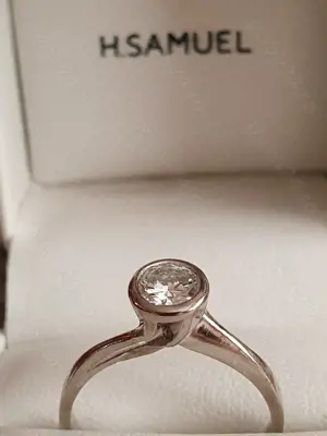 Inel logodna TURBILION aur alb 14k cu diamant natural VVS 0,5ct - imagine 3