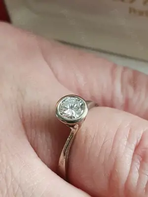 Inel logodna TURBILION aur alb 14k cu diamant natural VVS 0,5ct - imagine 4