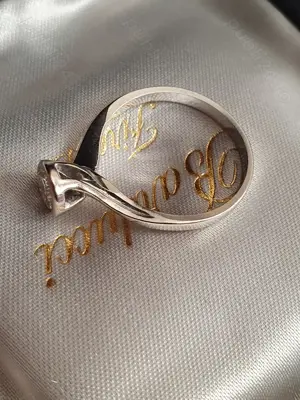 Inel logodna TURBILION aur alb 14k cu diamant natural VVS 0,5ct - imagine 2