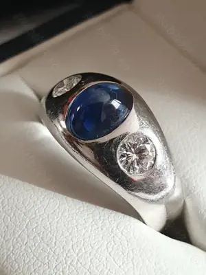 Ghiul EXTRAVAGANT Gypsy aur 18k safir Ceylon si diamante naturale VVS