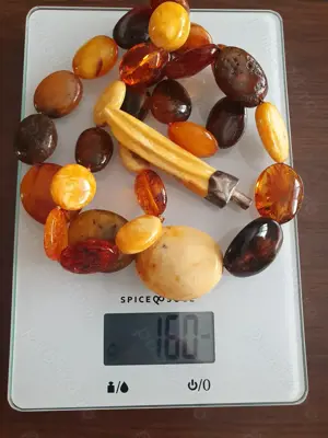 Colier urias de chihlimbar natural ambra si amuleta antica argint - imagine 2