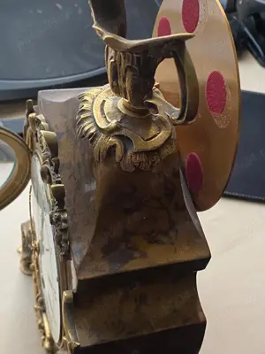 Ceas tip Semineu Hour Lavigne a Paris bronz si lemn - imagine 5