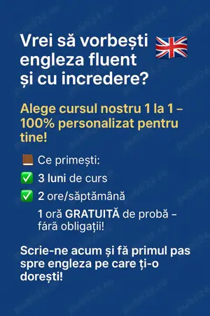 1 oră GRATUITĂ de probă   fără obligații!  Invata limba engleza 
