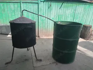 Cazan  de tuica inox 100 l  cu racitor - imagine 2