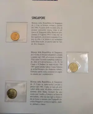 3 monede colectie Singapore 