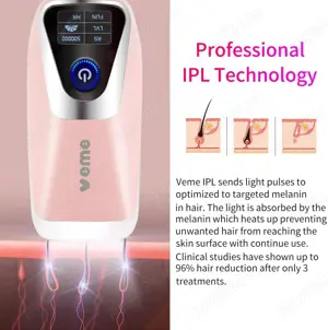VEME IPL Epilator Permanent definitiv cu 500000 pulsatii - Nou - imagine 2