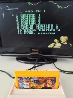 450 in 1 jocuri, caseta discheta galbena clasica cu jocuri tv - imagine 3