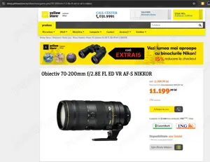Obiectiv Nikon 70-200mm f 2.8E FL ED VR AF-S Nikkor