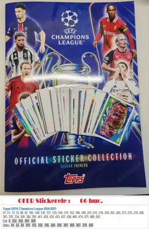 Set stickere Topps Uefa Champions League 24 25 (66 buc)