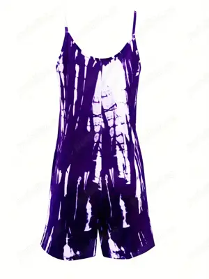 salopetă elegantă și simplă, cu șnururi,mov - imagine 3