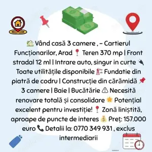 Vand casa 3 camere, cartierul functionarilor - imagine 4