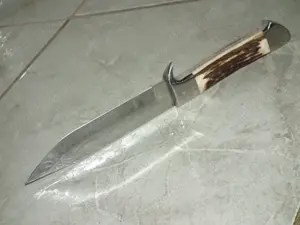 Briceag cu plásele din corn + toc masiv piele nr.12