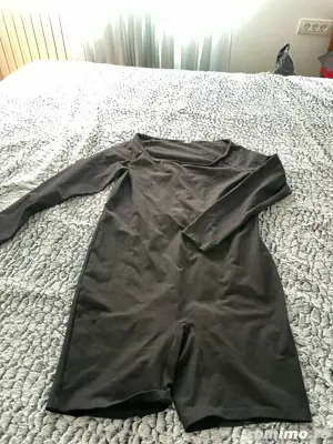 Salopete bumbac 100%,negru si animal print,pantalon scurt,elasticizat,H&M,mar XL - imagine 2